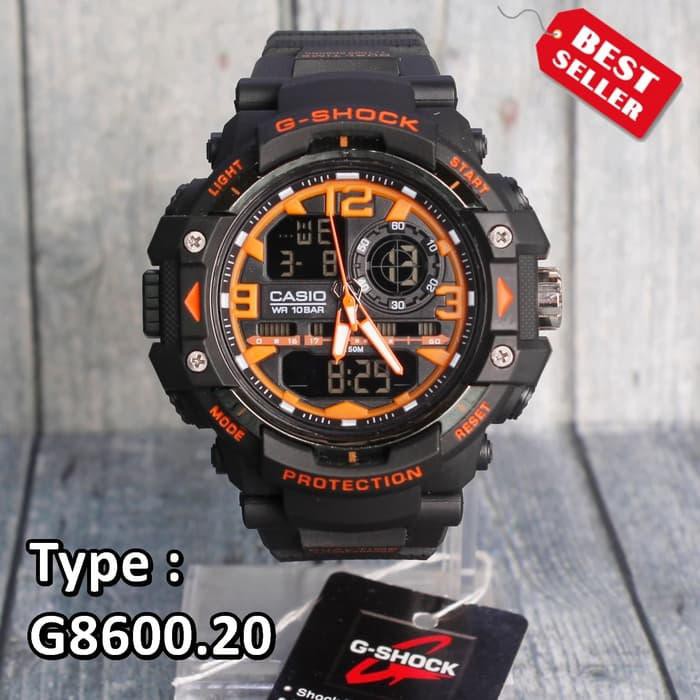 Jam tangan Pria digital G SHOCK G-8600 Hitam anti air smartwatch