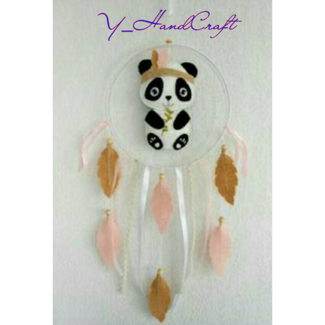Aplikasi boneka flanel hiasan pintu model panda