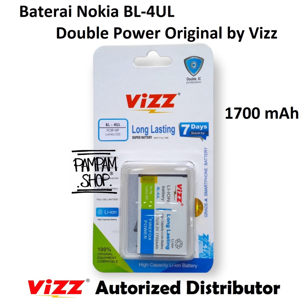 Baterai VIZZ Double Power Original Nokia Asha 225 3310 Reborn 2017 BL4UL BL-4UL Ori Batre Batrai Battery HP Handphone