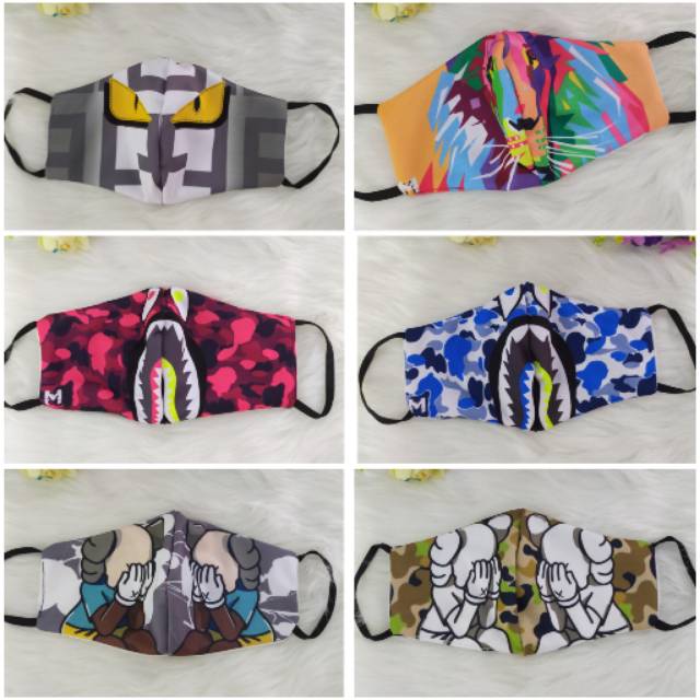 Masker hype bahan kain lotto 2 ply