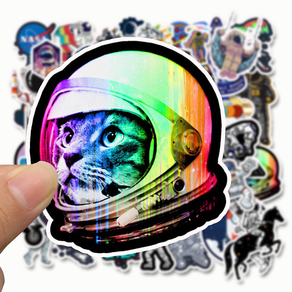 50 Pcs Rocket Ship Planet Alien Ufo Toy Stickers Alien Space For Scrapbooking Laptop Skateboard