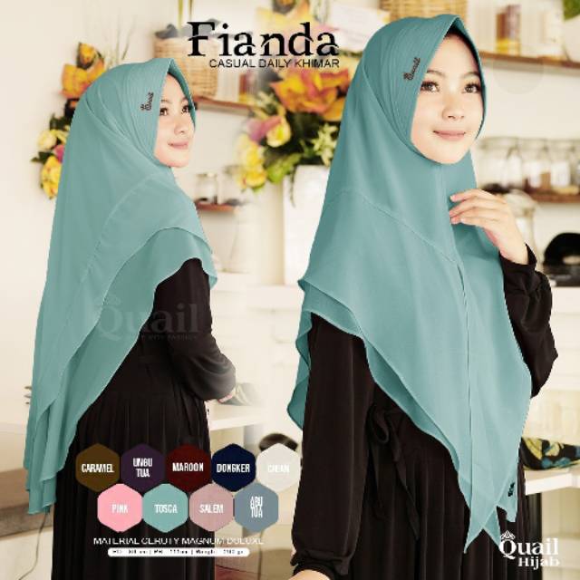 FIANDA ORIGINAL QUAIL HIJAB | QUAIL BANJAR | khimar ceruty | Jilbab Ungu Tua | Jilbab Dongker