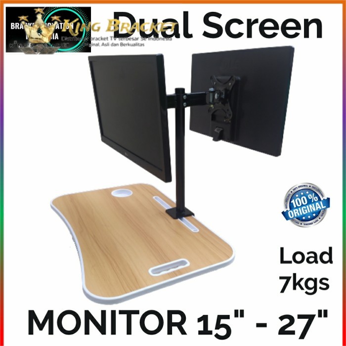 Bracket dual monitor 15 - 27 inch Posisi Depan Belakang Adjustable