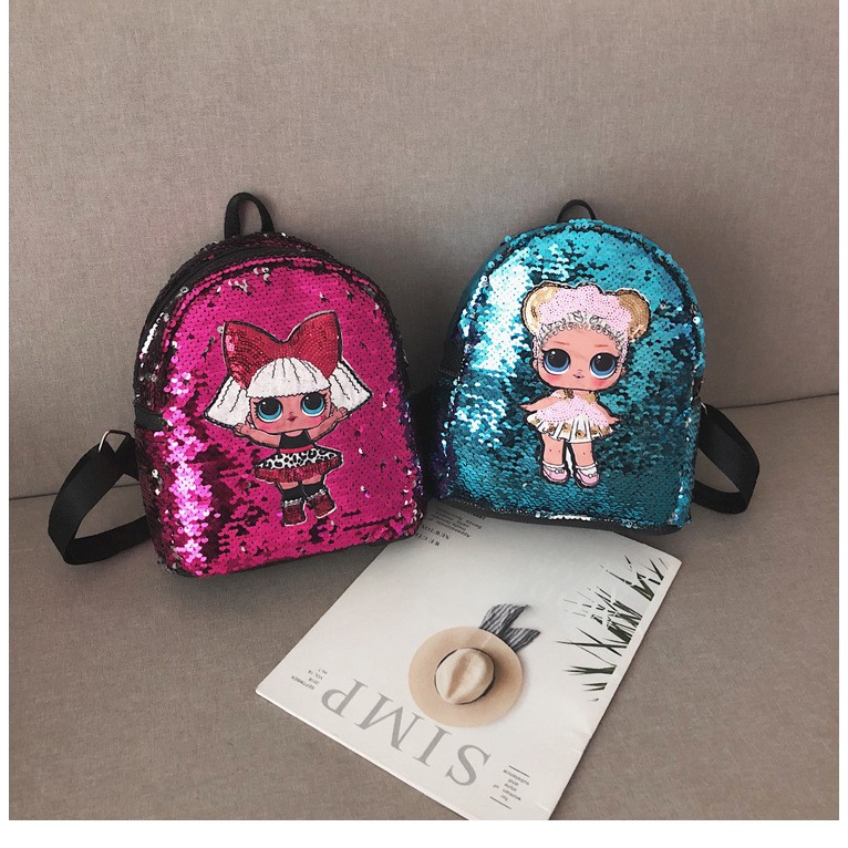 Satu7an T159 TAS RANSEL ANAK SEQUIN USAP TAS LOL GLITTER TANPA TELINGA  BACKPACK CHILDREN