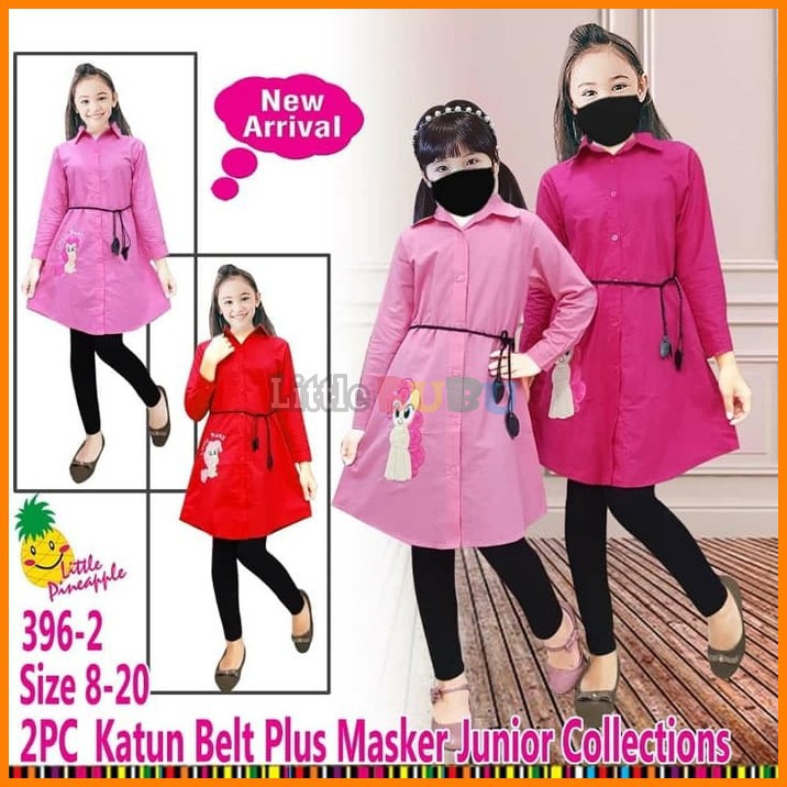 SETELAN LITTLE PINEAPPLE TUNIK DRESS PONY BORDIR