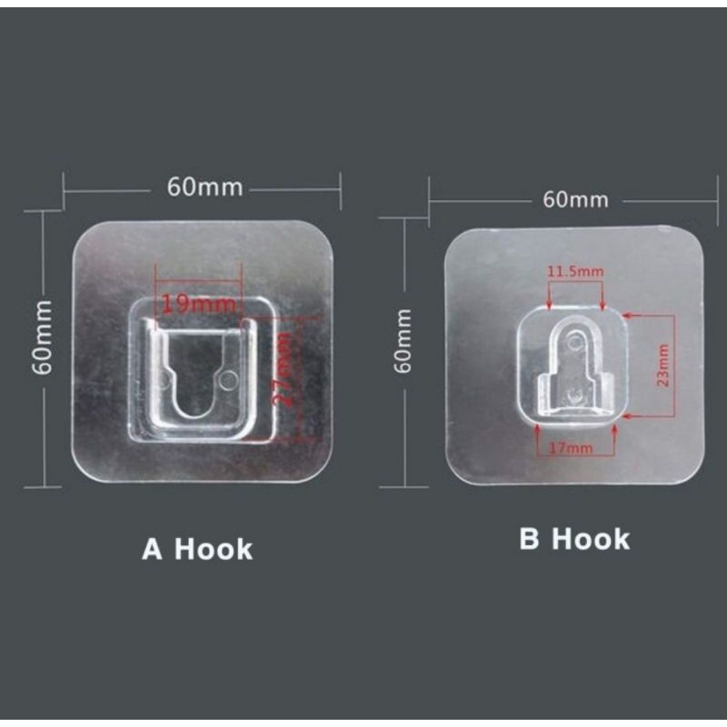 GH-234 Tempelan 1 Set Gantungan Socket Perekat Serbaguna Hook Cantelan Dinding