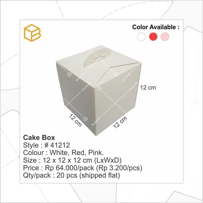 

Langsung Order 41212 Putih | Dus Kue, Box Kue, Cake Box, Gift Box, Kado, Souvenir - Putih terakhir
