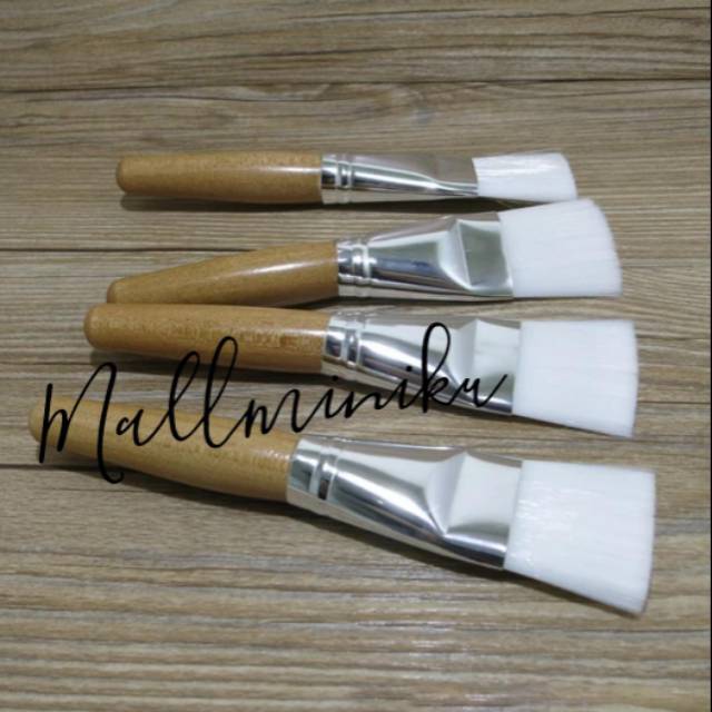 Kuas Masker Gagang Kayu - Kuas Masker Badan 14Cm
