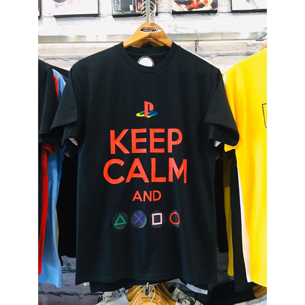 Kaos gamer Keep calm and Playstation ready stock _ Kudou x Metro