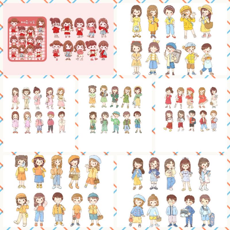 

(COD) 10PCS Sticker Deco Desain Lucu Dekorasi buat Buku dan Laptop.