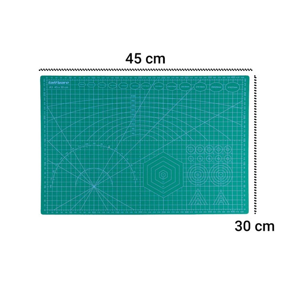 

PVC Cutting Mat A3 45 x 30cm Cutting Pad Board Double-sided DIY Tool Cutting Board-Papan Potong - Hijau