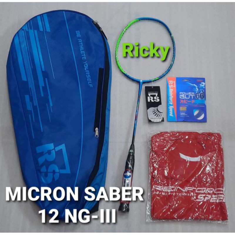 RAKET BADMINTON RS  MICRON SABER 12 NG-III - SMASH AND POWER - 30 LBS - ORIGINAL REINFORCE SPEED