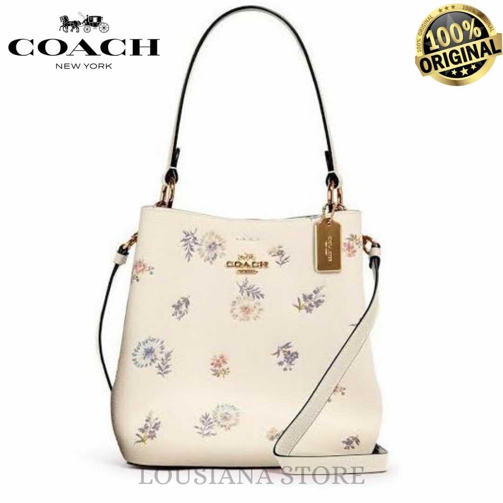 COACH SMALL TOWN BUCKET BAG WITH DANDELION FLORAL PRINT (IMOVG)