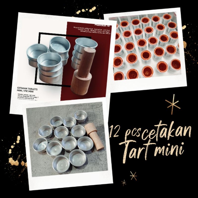 12 Pcs Cetakan Tart Mini / Cetakan Tartlet / Cetakan Kue Mini