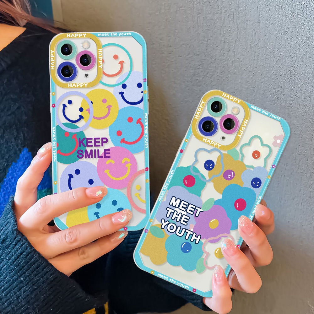 Casing TPU Realme C21Y C25Y C35 C31 C20 C20A C25 C25S C12 Narzo 50A 50i C21 C15 C11 9i 8 5i 6 6i 5Z 6i 5G 6Z Pro Reno 5F Motif Smiley