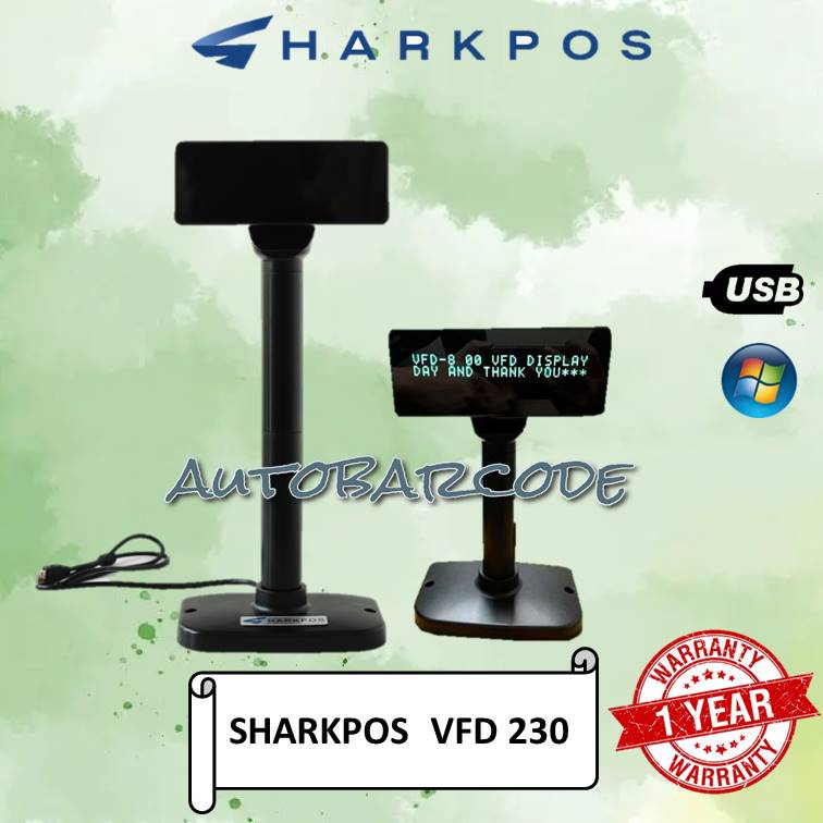 SHARKPOS VFD 230 CUSTOMER POLE DISPLAY VFD203 VFD230 LAYAR PETUNJUK HARGA USB