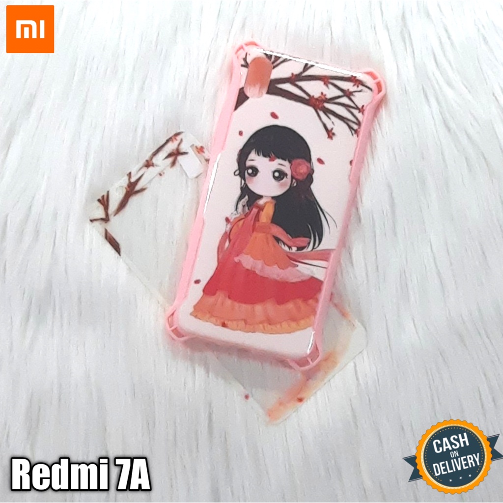 Case Hp Xiaomi Redmi 7A Softcase 360 Motif Lucu + Tempered Glass