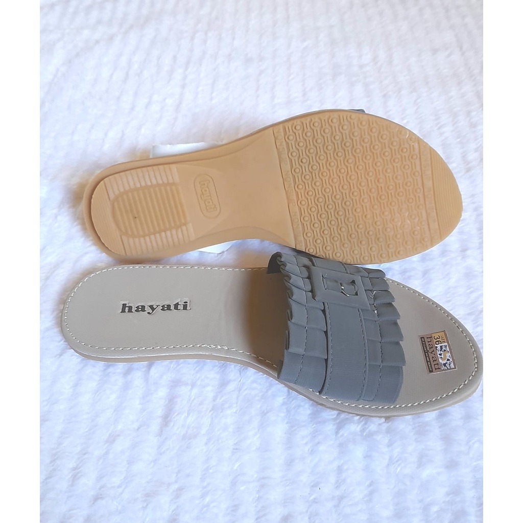 Sandal wanita Hayati Obral terbaru size 36 original produk tasik dengan sol karet mentah termurah