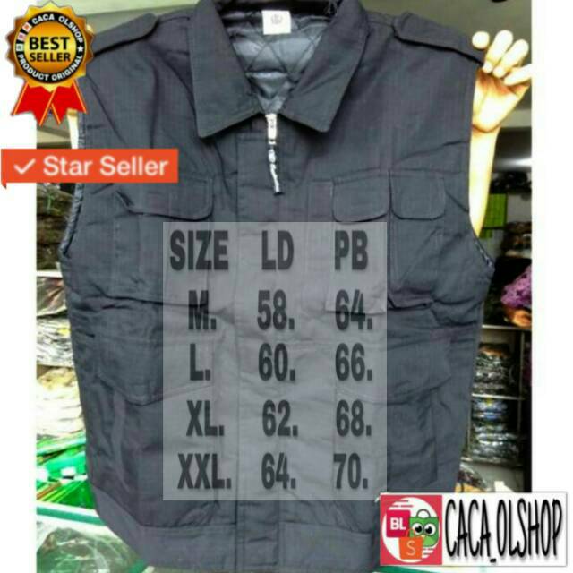 Jaket Rompi Ripstok Hitam Bolak Balik Merk AR Exclusive