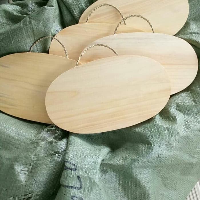 Talenan Kayu Tali Model Oval / Wooden Cutting Board