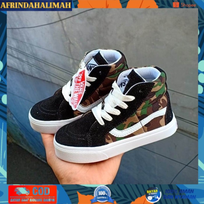 

{TERBARU} Sepatu Vans SK8 Motif Army For Kids/Anak Import Grade Ori Murah