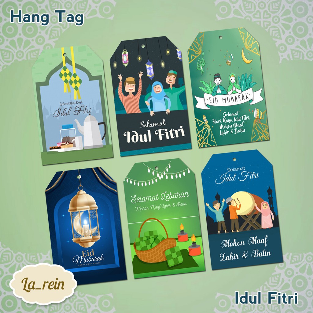KOMBO HEMAT PAKET Hang Tag Lebaran / Hari Raya Idul Fitri/Ramadhan/Ied Mubarok/Label/Murah/Kartu