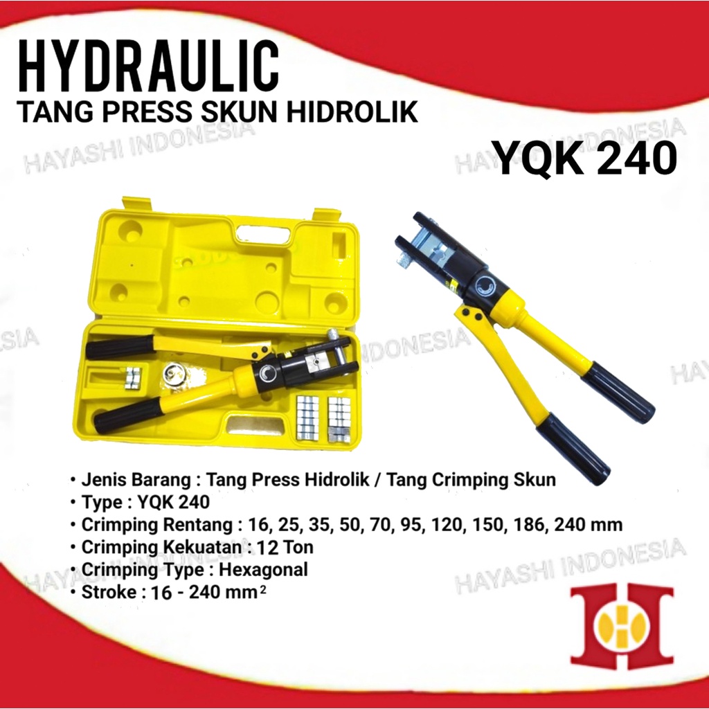 Tang Press Skun Crimping Hidrolik Hydraulic YQK 70 120 240 300