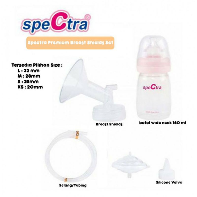 Spectra Corong Breast Shield Set with Bottle - Spectra Premium Breast Shields Set