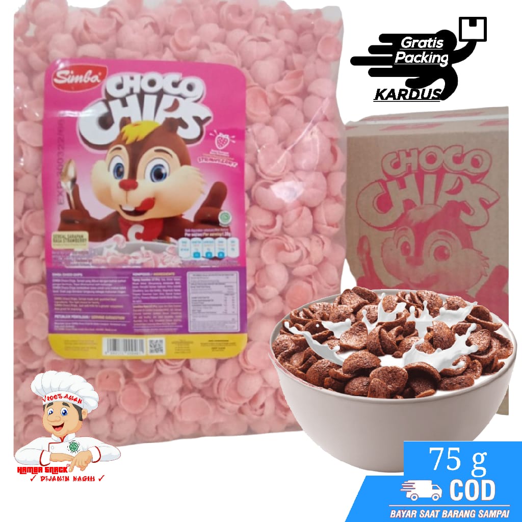 

CHOCO CHIPS 75g STROBERI / KOKO KRUNCH SIMBA jajanan murah makanan ringan snack kiloan cemilan sehat