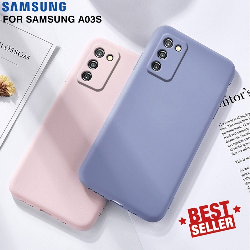 Soft Case Samsung Galaxy A03s Liquid Silikon Slim Skin Candy Macaron Bludru