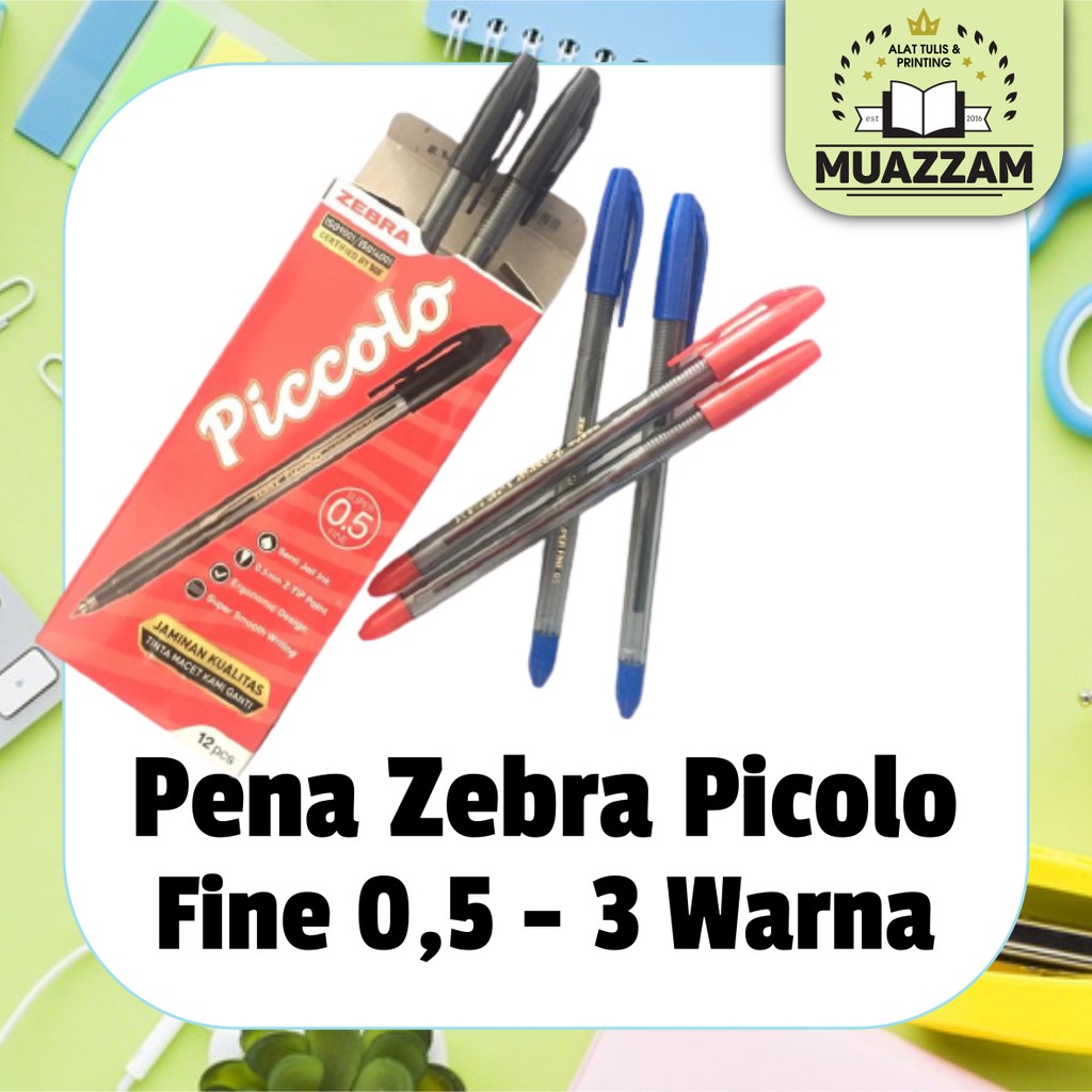 

Pena Zebra Piccolo 0,5 Hitam / Biru / Merah
