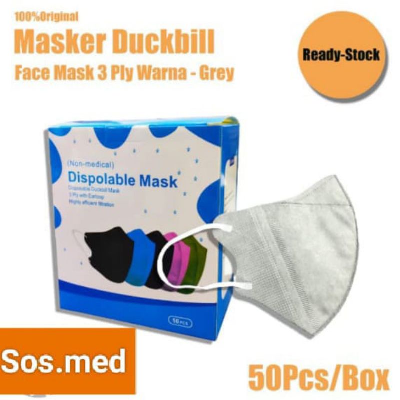 Masker Duckbill Warna Per Box isi 50 Pcs