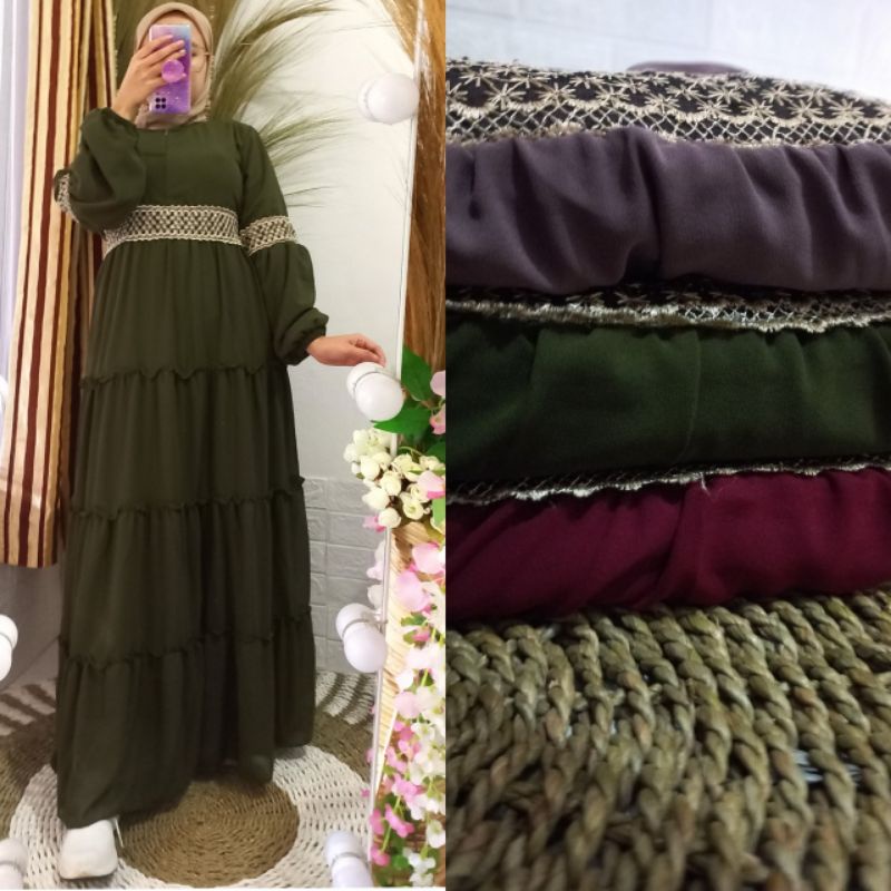 Baju Gamis Wanita Ceruty BabyDoll Premium-Baju Gamis Wanita Trend 2022