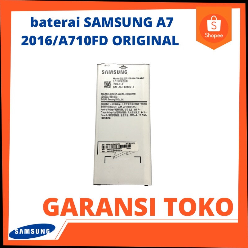 baterai SAMSUNG A7 2016/A710FD ORIGINAL