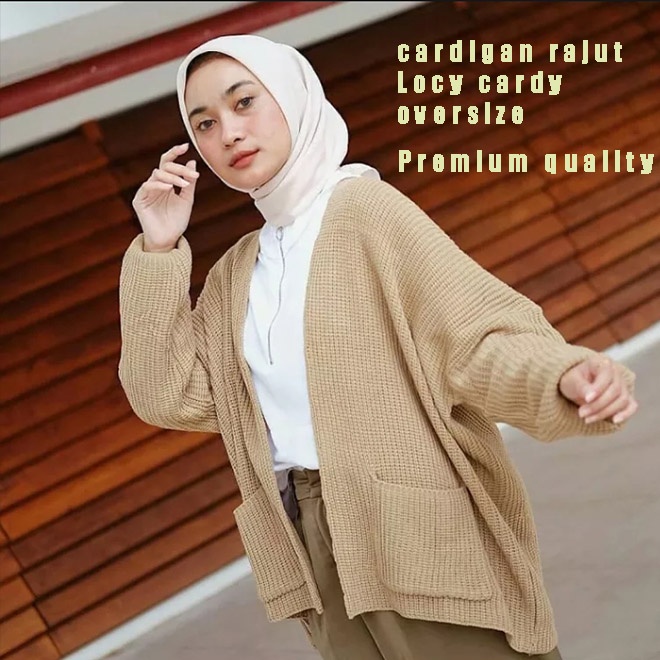 Sweater cardigan rajut oversize locy cardi premium wanita banyak pilihan warna pakaian baju atasan