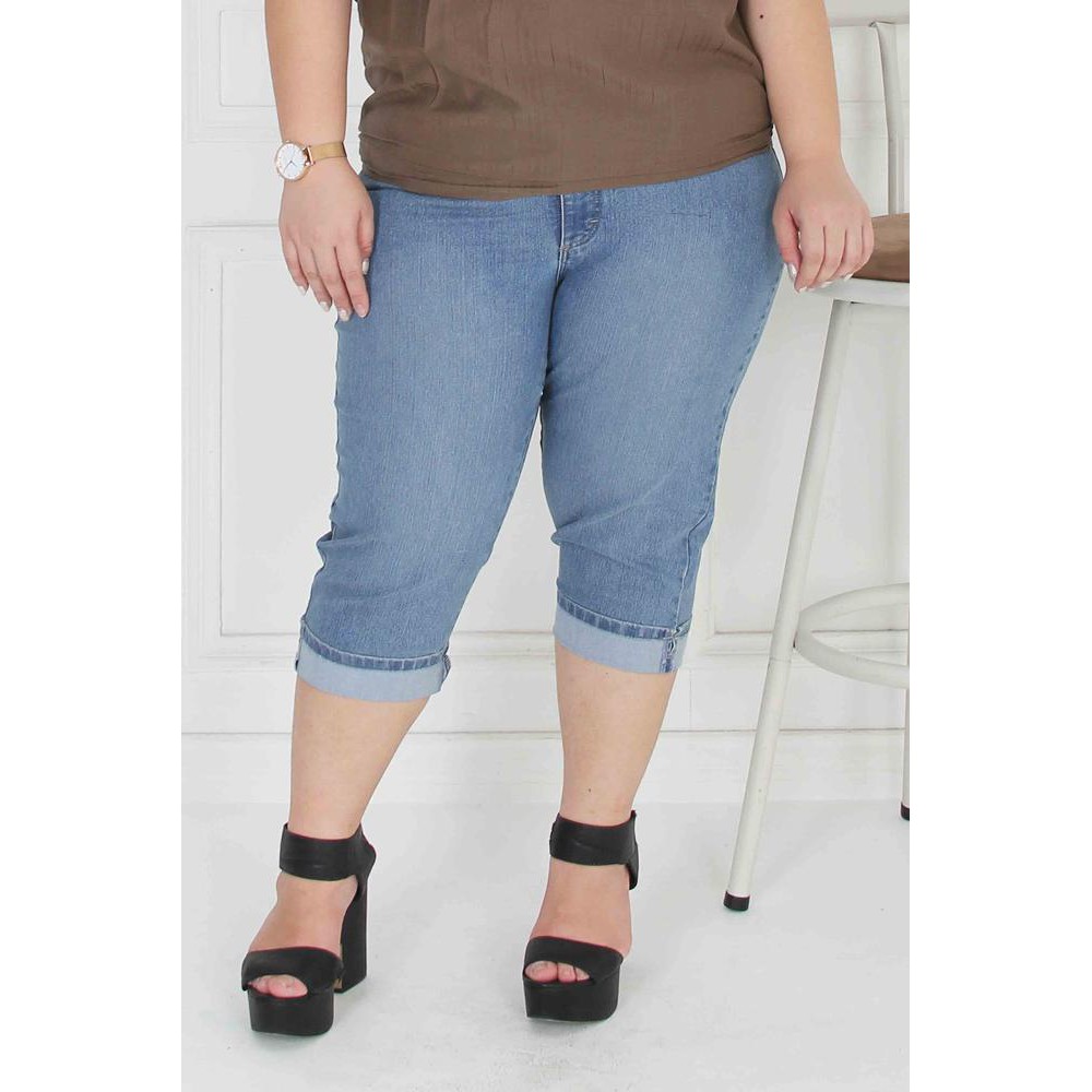 Celana Capri Jeans  Wanita Bigsize C1933