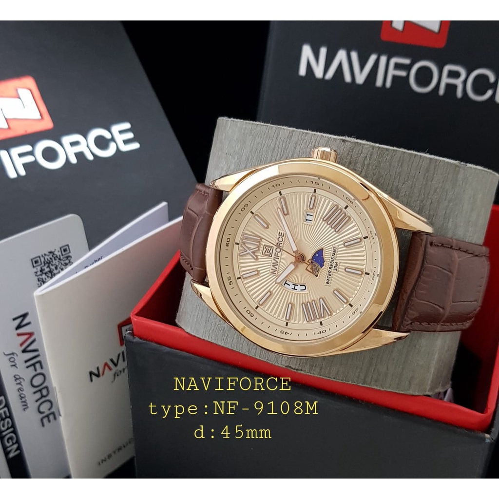 JAM TANGAN COWOK TALI KULIT NAVIFORCE  NF-9180M ORIGINAL/JAM TANGAN COWOK NAVIFORCE/NAVIFORCE NF-9180M