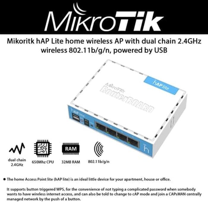 Mikrotik Router Wireless RB941-2nD (hAP-Lite)