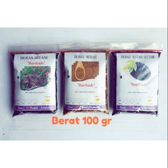 

Beras hitam,beras merah,beras ketan hitam 100 gr