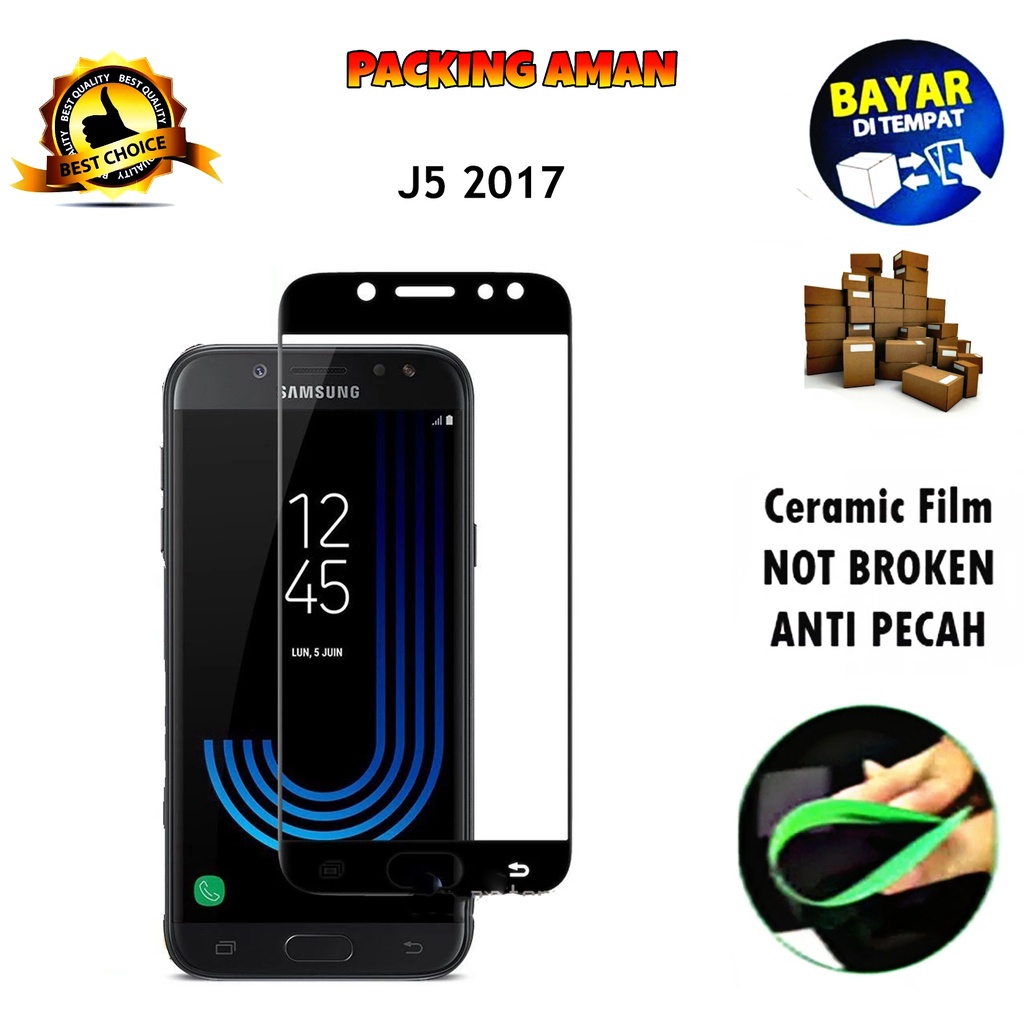 Tempered Glass Samsung Galaxy J5 2017 FULL COVER FULL SCREEN Ceramic Film Anti Gores