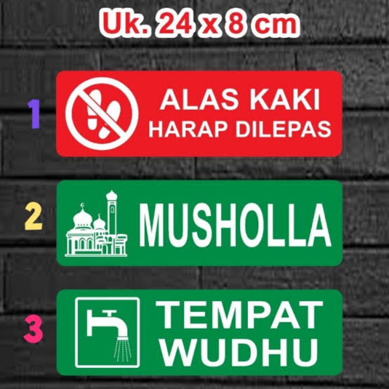 

Stiker sign alas kaki, musholla, tempat wudhu stiker rambu k3