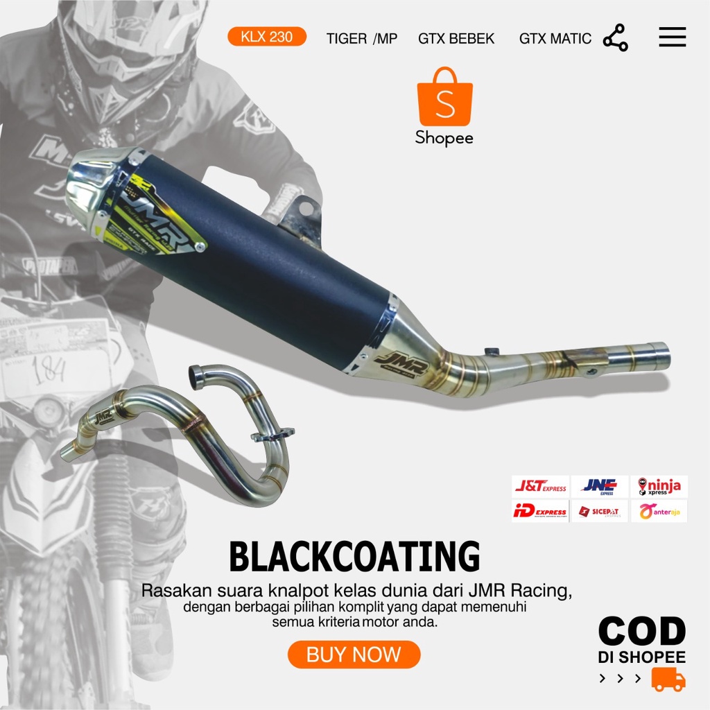 Knalpot klx 230 type rc 50 leher bending original JMR RACING 4135