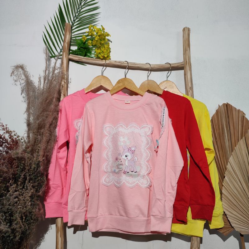 Sweater Anak Perempuan Import Premium Variasi Lengan Renda 7-10th