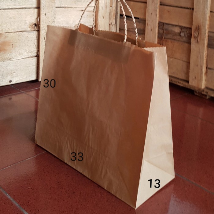 

✨ BISA COD ✨ PAPER BAG BAHAN KERTAS SEMEN 33X13X30