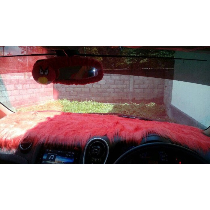 Bulu dashboard Mobilio lama Merah / Karpet dashboard bulu korea