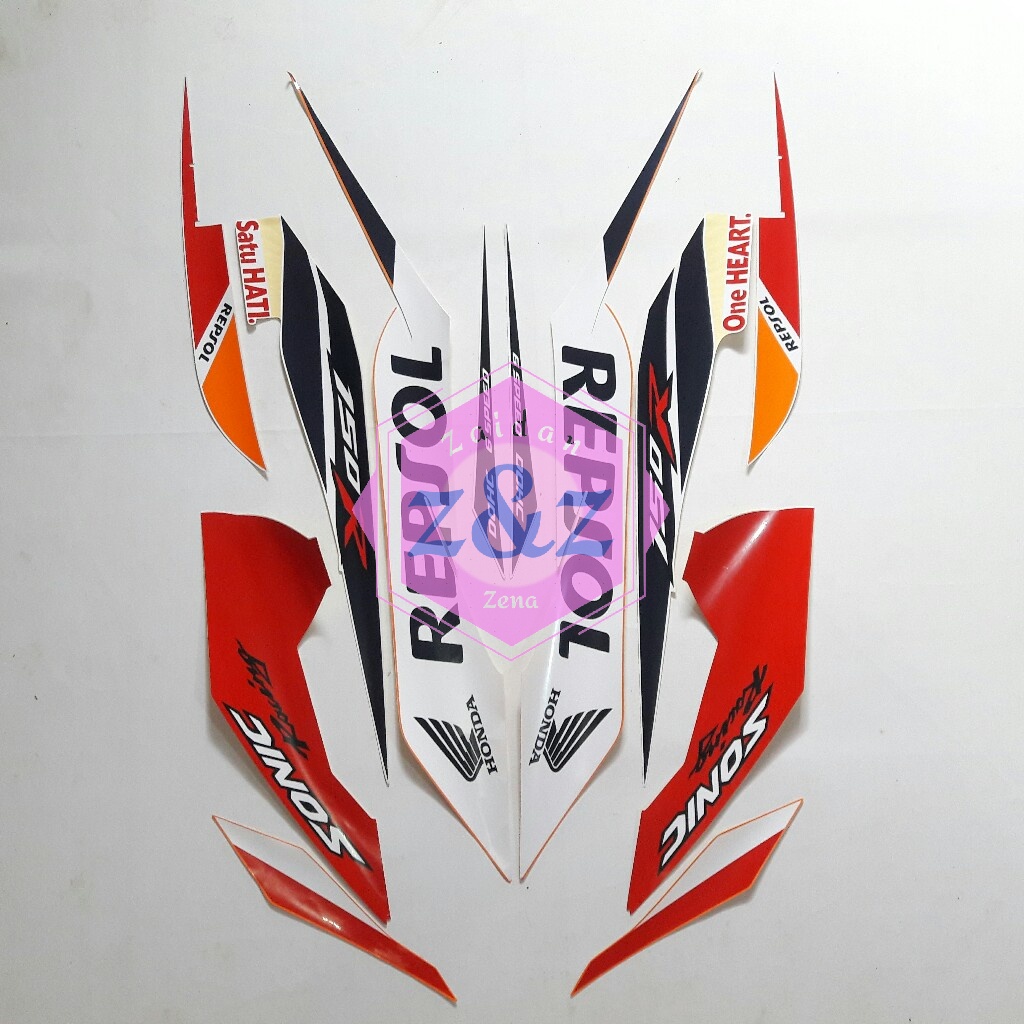 Striping stiker vinly lis body motor Honda sonic 150r 2015 repsol