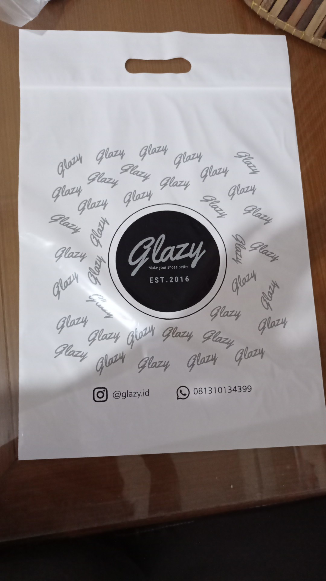 Plastik Klip Pond Ziplock 30x40 2 Warna Sablon - Custom Desain Design Sendiri Untuk Sepatu Baju Dll