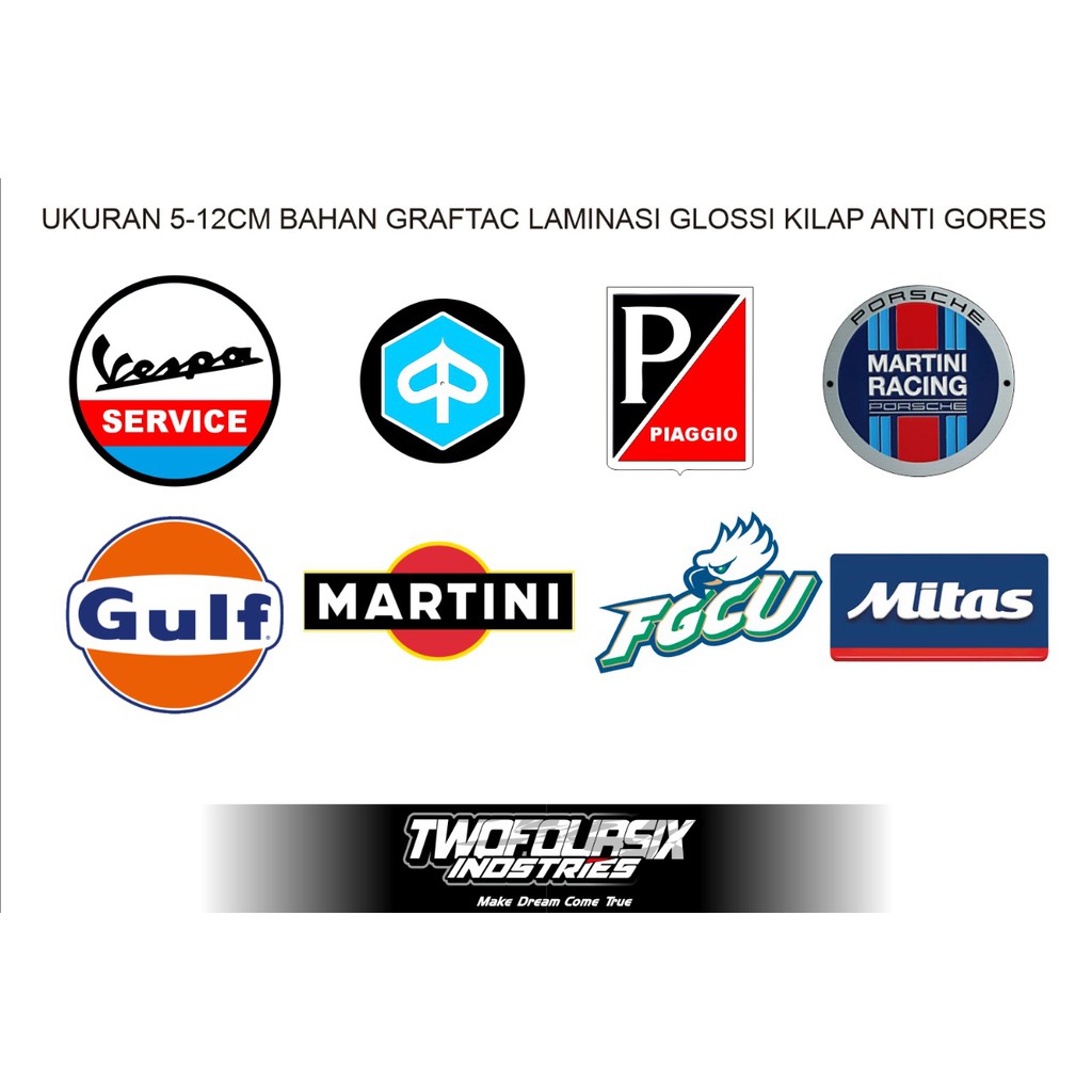 STIKER VESPA LOGO RACING PIAGGIO