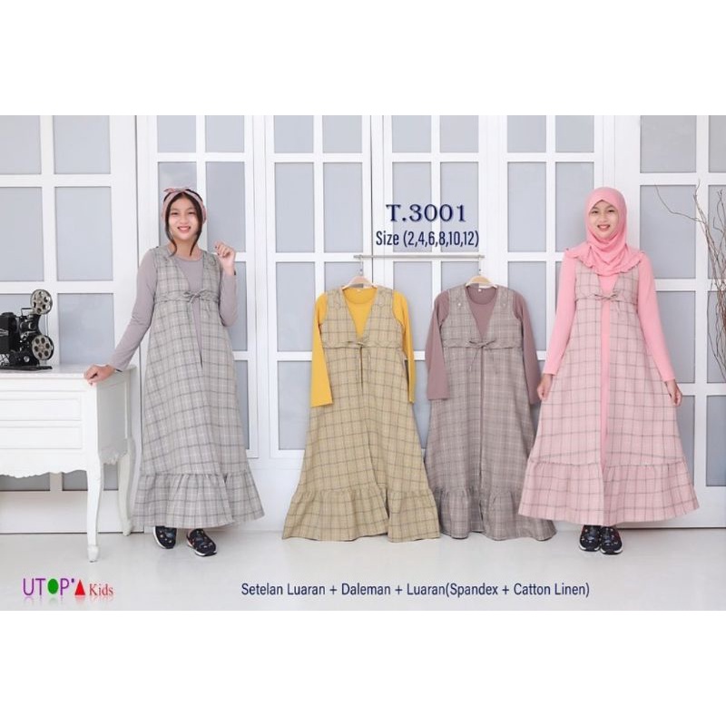 gamis outer + inner anak ori by utop kids