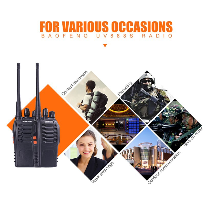 1pc Baofeng BF-888S / BF888s Walkie Talkie Walky Talky Handy Talky 16 chanel - Hitam